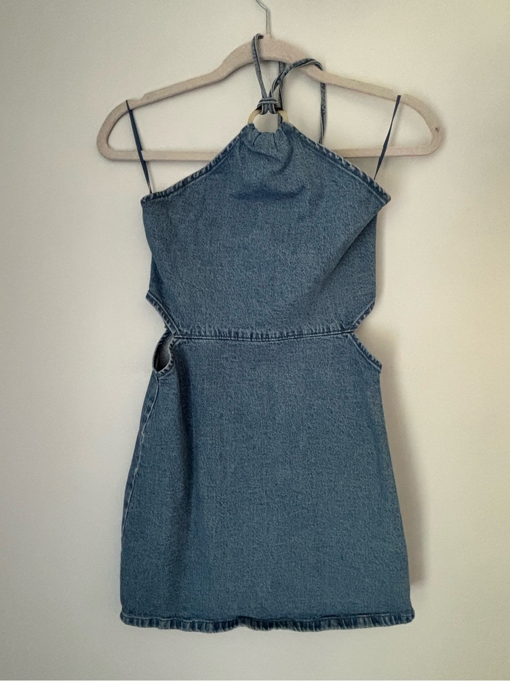 Gap Halter Cutout Mini Dress with Tortoise O Ring Accent Size Small